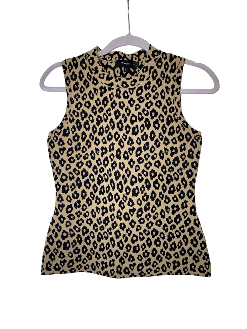 Theory Leopard Print Sleeveless Crewneck Top - Size S - Picture 2 of 5